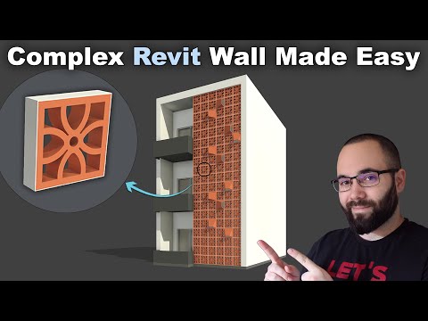 Видео: Учебное пособие по стенам Jali в Revit (Сложная стена из кирпичных блоков в Revit)
