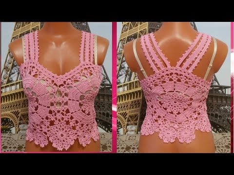 Видео: Летний топ "Розовый" крючком.Часть 1.Summer top "Pink" crochet.Part 1