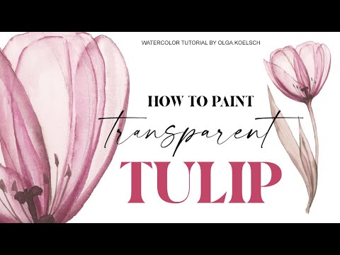 Видео: Как я легко рисую ПОТРЯСАЮЩИЕ цветы (урок по рисованию тюльпанов акварелью)