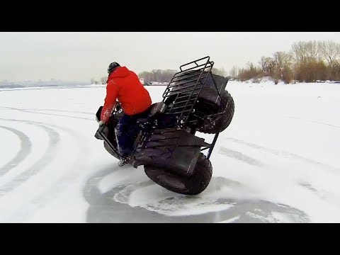 Видео: Test-Drive. Полноприводный трицикл и снегокат Васюган.