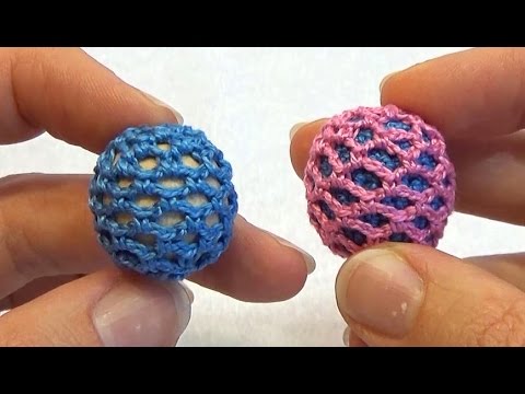 Видео: Мелкая ажурная обвязка бусины (МК №9) // Openwork Crochet Beads Tutorial