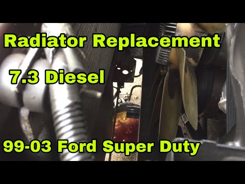 Видео: Как заменить радиатор 7.3 дизель 99-03 Ford Super Duty F-250 F-350