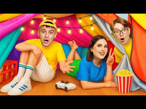 Видео: Мы сделали СЕКРЕТНУЮ КОМНАТУ из простыней!