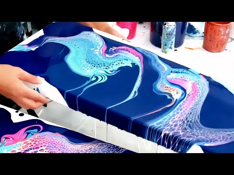 Видео: Мои ЛЮБИМЫЕ картины на нескольких холстах с использованием техники заливки акрилом!