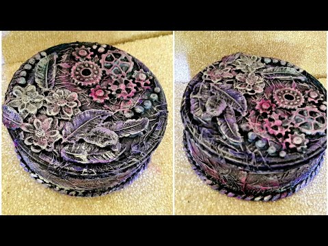 Видео: Декор жестяной банки. DIY. Tin box decor.
