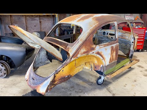 Видео: Металлоконструкции моторного отсека - реставрация VW Beetle 1965 года