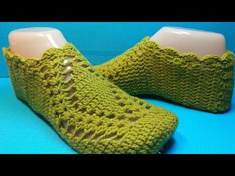 Видео: #743 Бесшовные тапочки крючком / следки от мыска