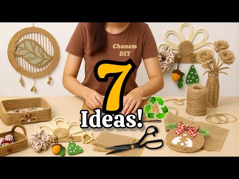 Видео: 7 DIY с Джутом, Мешковиной и Картоном 🌿 Уютный Ручной Декор