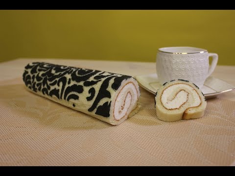 Видео: Рулет бисквитный ЖАККАРД вкусный рецепт