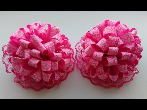 Видео: Пышные бантики из узкой ленты МК Канзаши / Lush bows of narrow ribbon MK Kanzashi