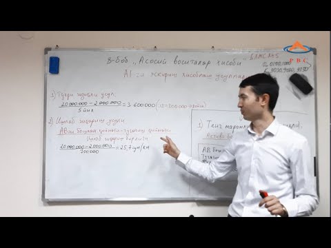 Видео: 9.5 мавзу Асосий воситаларга эскириш ҳисоблаш усуллари (БХМС № 5)