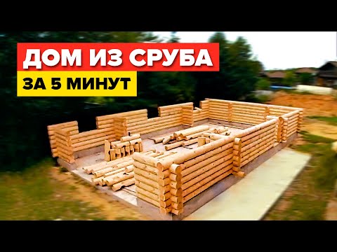 Видео: Строительство дома из сруба за 5 минут. Таймлапс