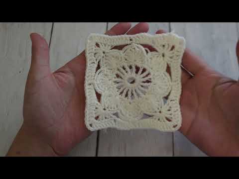 Видео: Подсмотрела у француженки, как она вяжет бабушкин квадрат с кружевом - решила повторить ее схему