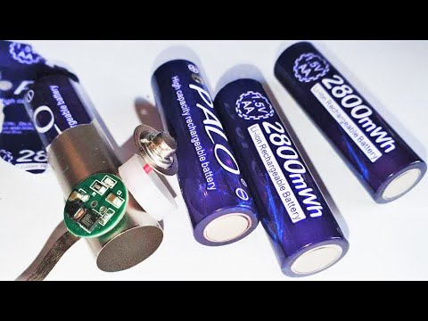 Видео: PALO Li ion 1,5V AA 2800mWh   обзор, тест и разборка