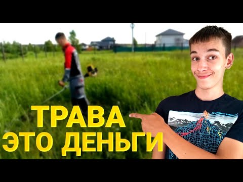 Видео: Покос травы ТРИММЕРОМ - Сколько заработал?