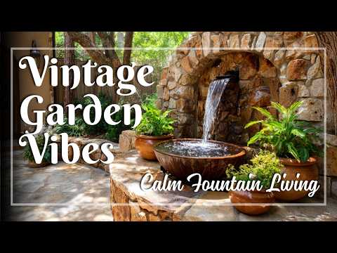 Видео: Средиземноморский фонтан на заднем дворе с каменными акцентами 💦Элегантный деревенский уголок, на...