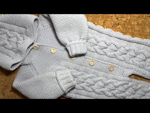 Видео: МК. Детский комбинезон. Вязание спицами.4-часть