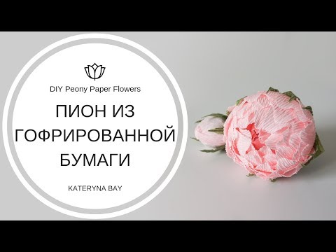 Видео: Пион из Гофрированной Бумаги | Бутон пиона из бумаги I DIY: How to make a crepe paper peony
