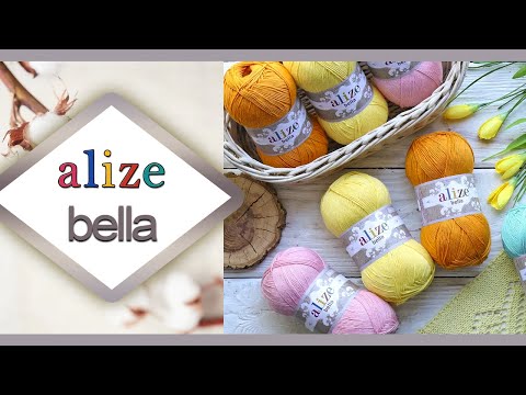 Видео: Обзор пряжи Alize Bella 100 / Ализе Белла 100 🌸 Популярный 100% хлопок в новом формате