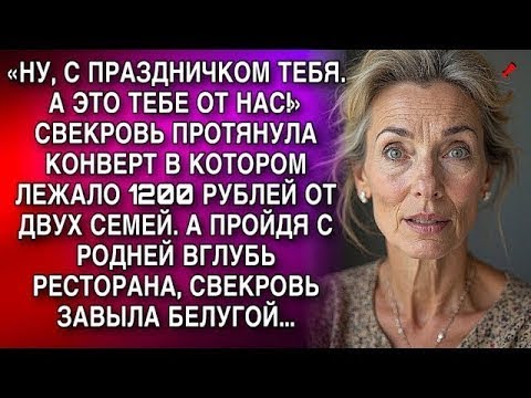 Видео: «НУ, С ПРАЗДНИЧКОМ ТЕБЯ  А ЭТО ТЕБЕ ОТ НАС!» СВЕКРОВЬ ПРОТЯНУЛА КОНВЕРТ В КОТОРОМ ЛЕЖАЛО 1200 РУБ