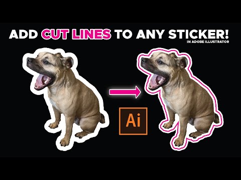 Видео: Как добавить линии разреза на любую наклейку! Учебник по Adobe Illustrator