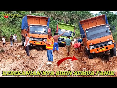 Видео: Отвага грузовиков Hino и Fuso, едва не перевернувшихся, приводит в панику начальство и водителей.