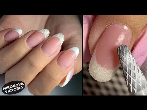 Видео: Классический френч с блестками/ Осенняя коррекция 2019