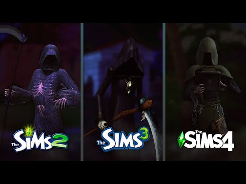 Видео: Смерть с косой (Костлявая) в The Sims / Сравнение 3 частей