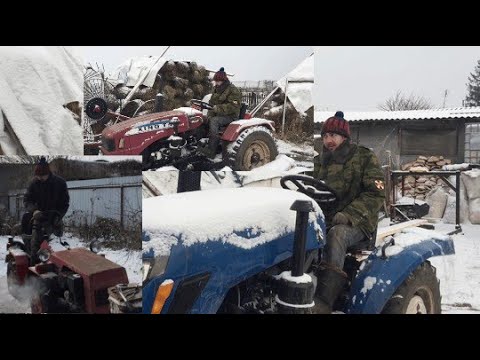 Видео: Три минитрактора зимой!