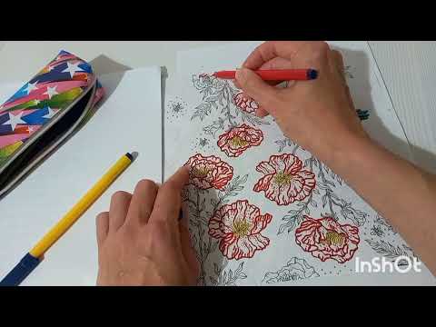 Видео: Раскраска "Птичка и цветы"
