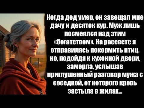 Видео: Дед оставил мне дачу и кур, а муж посмеялся. Но когда я подслушала его тайный разговор с соседкой…