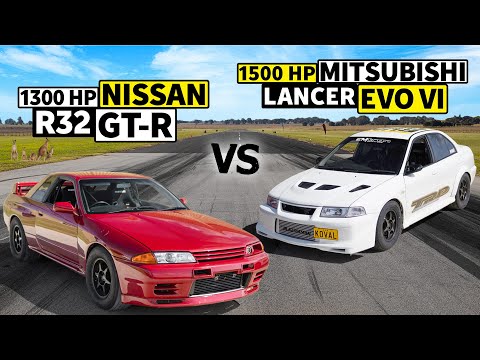 Видео: Легенды уличных гонок: дуэль! Skyline GT-R мощностью 1300 л.с. против Lancer Evo VI мощностью 148...