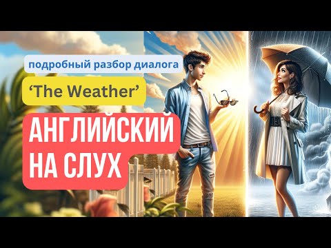 Видео: Английский на слух 🔊 по диалогу на тему «The Weather» 🌦 — подробный разбор и тренировка навыков