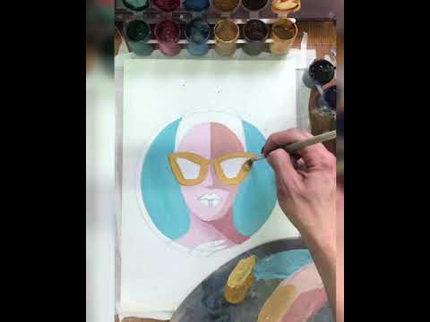 Видео: Простой портрет, как нарисовать постер, поп арт как легко нарисовать портрет, девушка