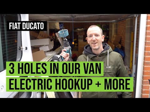 Видео: Электрическое подключение и другие отверстия в нашем фургоне! | Fiat Ducato | Самостоятельная пер...