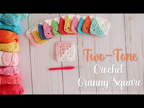 Видео: ЛЕГКОЕ ВЯЗАНИЕ КРЮЧКОМ: двухцветный бабушкин квадрат (вязание крючком для начинающих!)