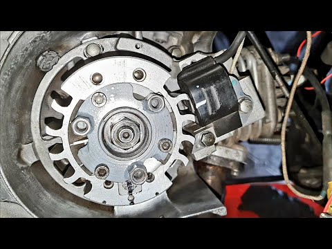 Видео: Выставил зажигание от бензопилы на скутере Yamaha Jog