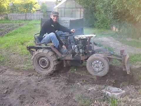 Видео: Самодельный минитрактор-бульдозер