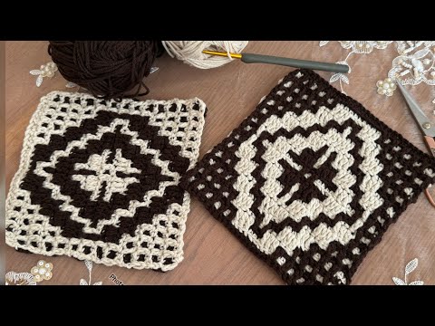 Видео: Создание привлекательных ✨ мотивов с помощью техники вязания крючком в технике мозаики