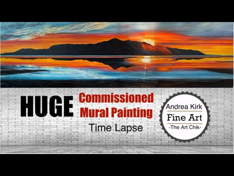 Видео: Роспись на стене с закатом, покадровая — художница Андреа Кирк | The Art Chik