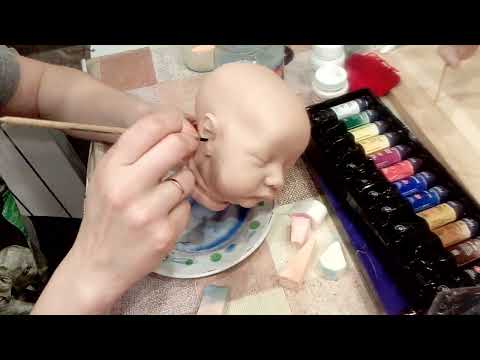 Видео: Как сделать куклу реборн! Урок 3. Наносим синеву.