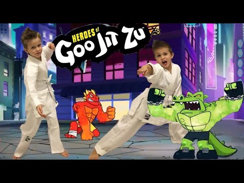 Видео: SUPER битва супергероев ГУДЖИТСУ VS монстров  Goo Jit Zu   // KiFill boys