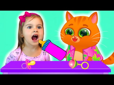 Видео: Полная История для детей как Арина попала в игру к котик Бубу | Bubbu как няня для Арины