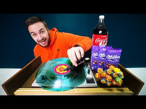 Видео: БУДЕТ ЛИ ИГРАТЬ МУЗЫКАЛЬНАЯ ПЛАСТИНКА ИЗ КОНФЕТ, КОЛЫ, ШОКОЛАДА?
