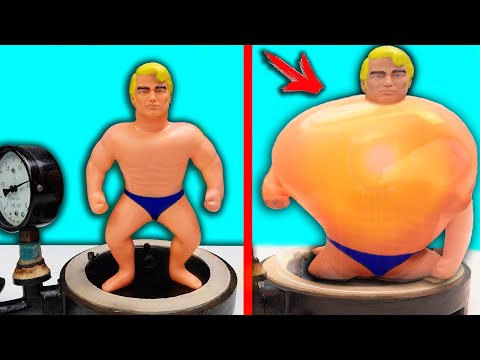 Видео: ГИГАНТСКИЙ STRETCH ARMSTRONG в ВАКУУМЕ -  НОВАЯ ВАКУУМНАЯ УСТАНОВКА !!!