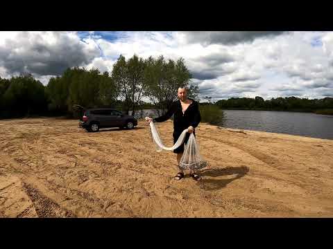 Видео: Кастинговая сеть с большим кольцом 6м для Степана от Марины. Леска SLR 0.35мм, ячея 26мм, вес 3.8 кг