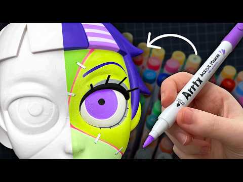 Видео: Можно ли нарисовать СКУЛЬПТУРУ МАРКЕРАМИ? (Акриловые маркеры Arrtx 120A Colours)
