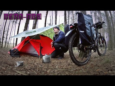 Видео: Еду на велосипеде в лес с ночевкой в палатке. Solo Camping.