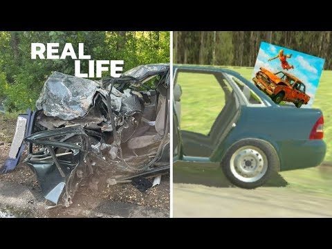 Видео: АВАРИИ НА РЕАЛЬНЫХ СОБЫТИЯХ В ВАЗ КРАШ ТЕСТ СИМУЛЯТОР 2 #12