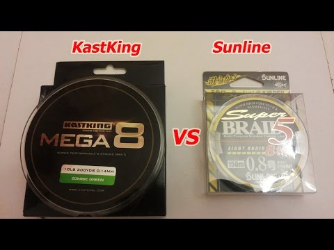 Видео: KastKing Mega 8 VS Sunline Super Braid 5. Перетягивание Каната.